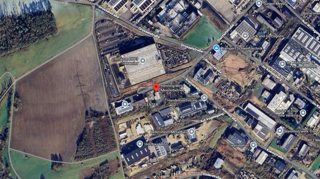 Der Google Maps Standort der Werkstatt 